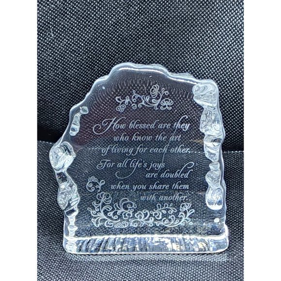 Rare How Blessed Are They Inspirational Paperweight, Shelf Home Decor Crystal - Picture 2 of 13